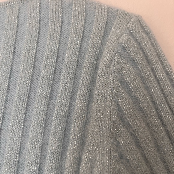 Un Deux Trois, size 36/38, blue, wool, angora, sweater, half sleeves - Picture 11 of 14